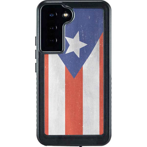 Puerto Rico Flag Distressed Galaxy S24 Plus Waterproof Case